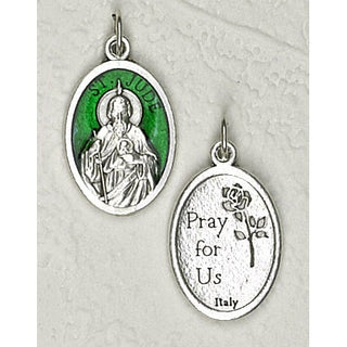 25-Pack - 3/4 inch Green Enamel St Jude Pendant