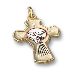 Bulk 2 Inch Holy Spirit Silver Tone Cross