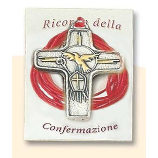 4-pack - 1 Inch Holy Spirit Two Tone Cross With Cord