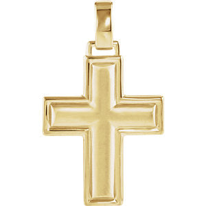 14K Gold 22.5x18 MM Cross Pendant