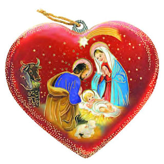 6-pack - Heart Shaped Nativity Ornament