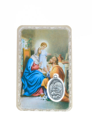 Bulk Prayer Card with Holy Family Medals