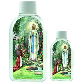 Large Plastic Holy Water Bottle - Lady of Lourdes 12-pack