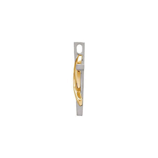 14K White/Yellow 19.5x10.7 mm Remember Our Troops Cross Pendant