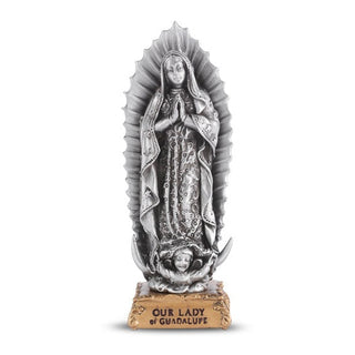 4" Pewter Statue Our Lady Of Guadalupe Gift Boxed
