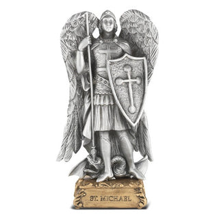 4" Pewter Statue Saint Michael Gift Boxed