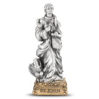 4" Pewter Statue Saint John Gift Boxed