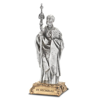 4" Pewter Statue St Nicholas Gift Boxed