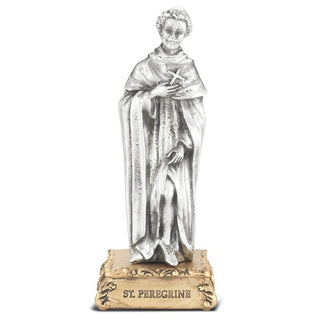 4" Pewter Statue St Peregrine Gift Boxed