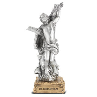 4" Pewter Statue St Sebastian Gift Boxed