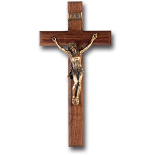 12" Walnut Cross With Museum Gold Corpus