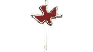 Sterling Silver Cross Holy Spirit Medal