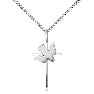 Sterling Silver Cross Holy Spirit Medal Religious Jewelry
