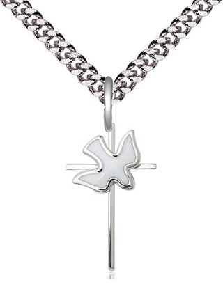 Sterling Silver Cross Holy Spirit Medal Religious Jewelry