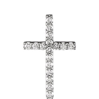 Platinum 5/8 CTW Natural Diamond Petite Cross Pendant