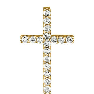 14K Yellow 1/5 CTW Natural Diamond Petite Cross 18" Necklace