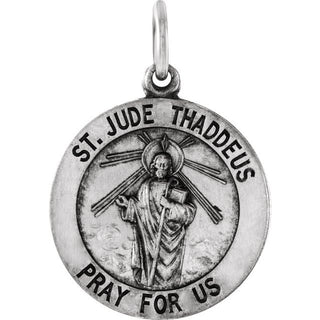 Sterling Silver 18 mm Round Saint Jude Thaddeus Medal Only