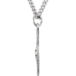 Sterling Silver 22 mm Round St. Jude Thaddeus Medal 24" Necklace