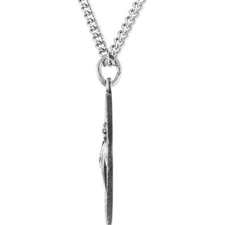 Sterling Silver 25 mm Round St. Jude Thaddeus Medal 24" Necklace