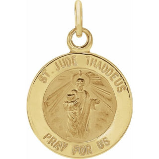 14K Yellow 12 mm Round Saint Jude Thaddeus Medal