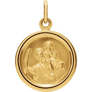 14K Yellow 14 mm Saint Christopher Medal