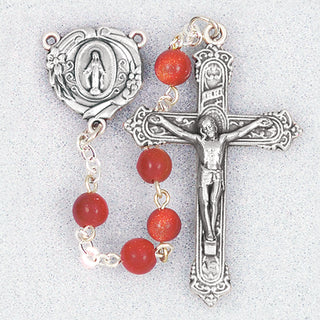 6MM Gold Sand Bead Rosary Boxed In 320 Box