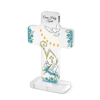 Clear Acrylic Confirmation 5 inch Standing Cross