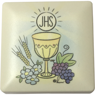 2 x 2 inch Communion box with Black Communion Rosary