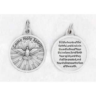 Bulk Holy Spirit Silver Tone Round Medal