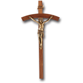 9" Walnut Cross with Museum Gold Corpus