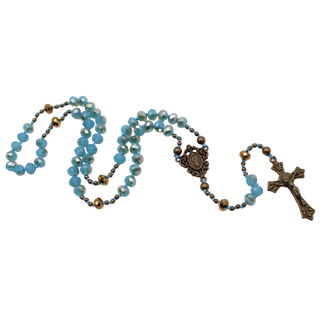 8mm Bronze Rosary with Crystal Beads