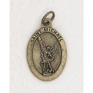 Bulk 1 inch Premium St. Michael Medals in Brass Tone - 2 options