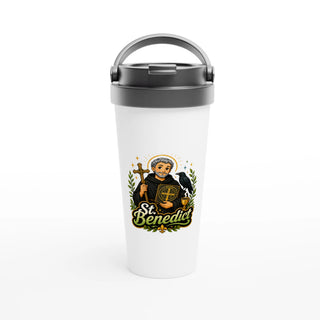 St. Benedict with Raven Travel Mug