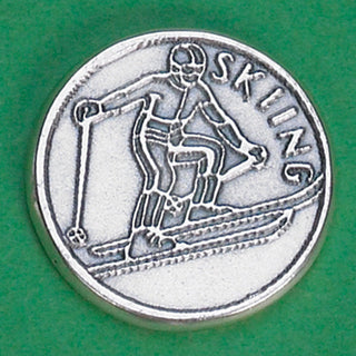 Bulk Sports Token with Skiing- Never Give Up, Champions Never Quit.
