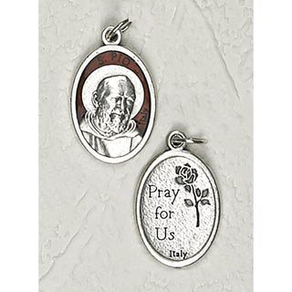 25-Pack - 3/4 inch Brown Enamel Padre Pio Pendant