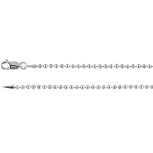 16-inch Bead Chain with Lobster Clasp - Sterling Silver