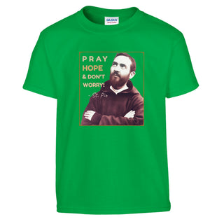 St. Pio 'Pray, Hope & Don't Worry' Kids T-Shirt - view 3