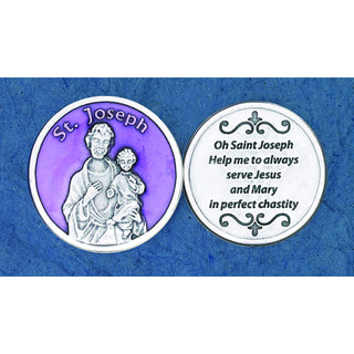 Bulk Lavender Enamel Token - St Joseph