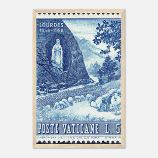 Lourdes Apparition Blue Framed Print