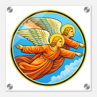 Two Angels in Flight Acrylic Wall Plaque - view 3
