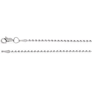 20-inch Bead Chain with Lobster Clasp - 14K White Gold