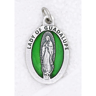 Bulk Our Lady of Guadalupe Premium 1 Inch Green Enamel Medals