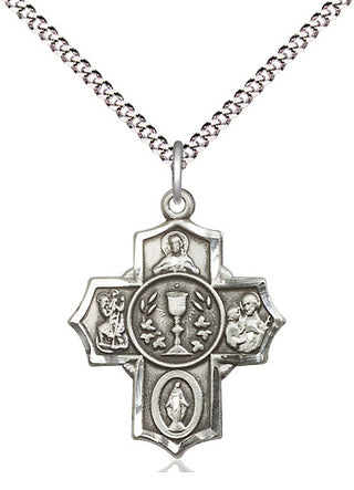 Pewter Communion 5-Way Medal Religious Jewelry