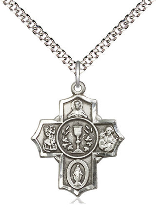 Pewter Communion 5-Way Medal Religious Jewelry