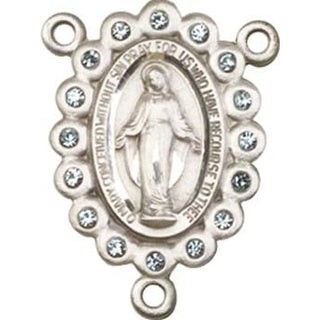 Sterling Silver Miraculous Rosary Center Rosary Center