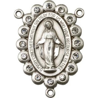 Sterling Silver Miraculous Rosary Center Rosary Center