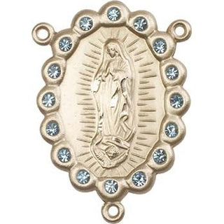 14kt Gold Our Lady of Guadalupe Rosary Center Rosary Center