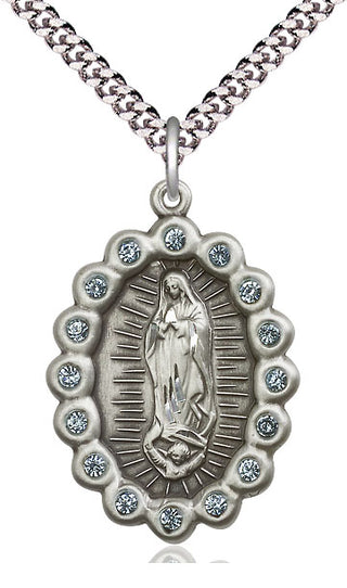 Sterling Silver Our Lady of Guadalupe Pendant