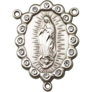 Sterling Silver Our Lady of Guadalupe Rosary Center Rosary Center