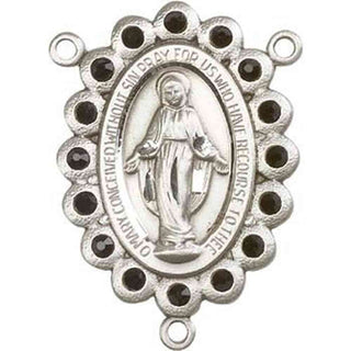 Sterling Silver Miraculous Rosary Center Rosary Center